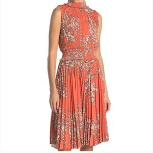 Nanette Lepore Red Floral Midi Dress